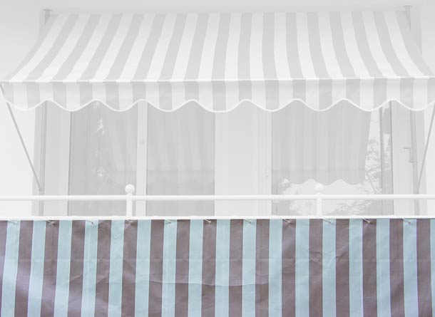 Balkonbespannung Standard braun-weiß Höhe 75 cm Balkonbespannung Standard braun-weiß Höhe 75 cm