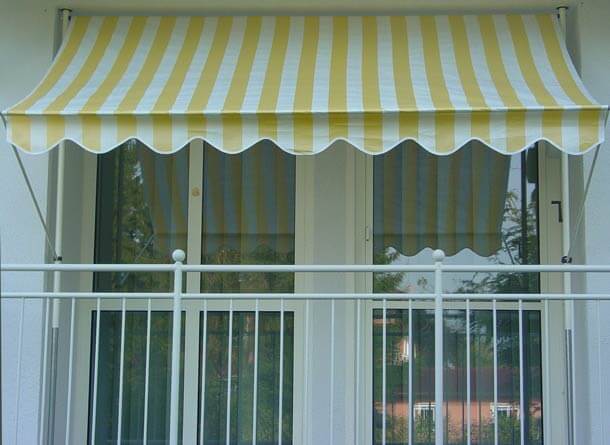 Klemmmarkise Standard gelb-weiß Konfigurator