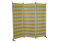 Paravent 3-teilig PE gelb/wei&szlig;