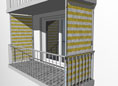 Balkon-Sichtschutz Design Gelb-Weiss