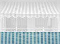 Balkonbespannung Design Blau-Weiss Höhe 75 cm