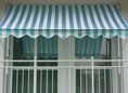 Klemmmarkise Design Blau-Weiss