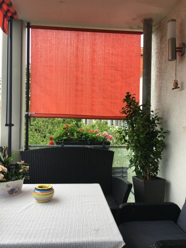 Balkon-Sichtschutz Design Uni Orange PE